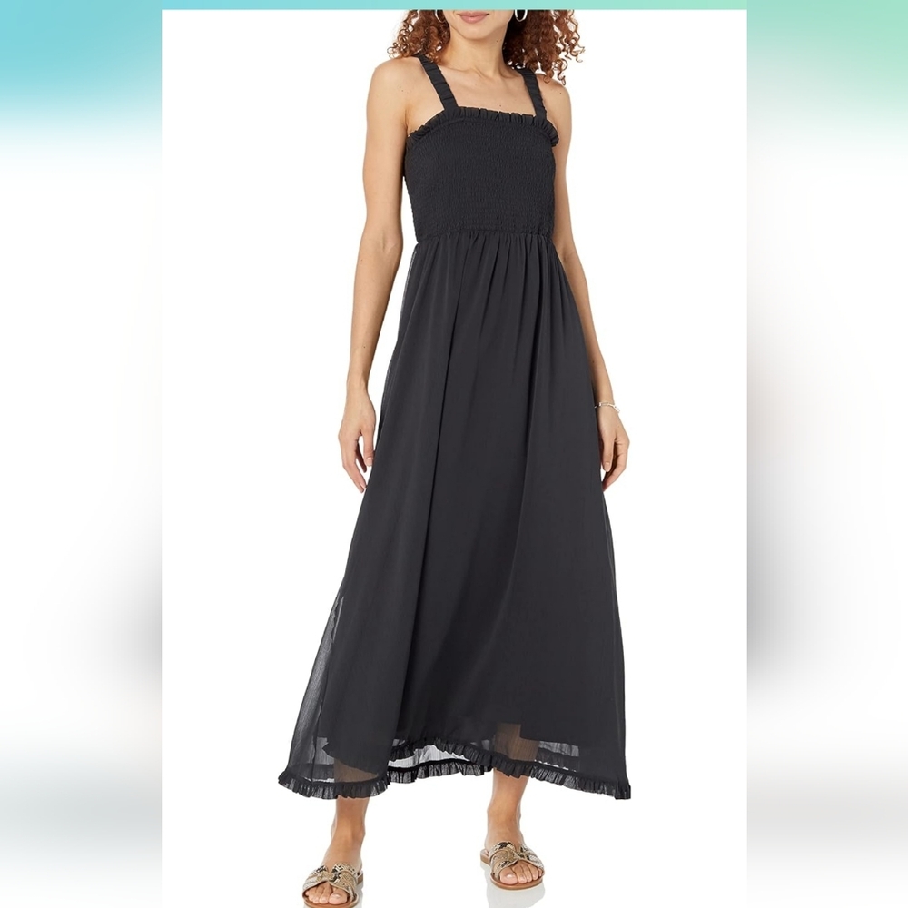 Elegant Black Maxi Dress The Drop Women's Jaya Smocked-Bodice Chiffon XLThe Drop - Picture 1 of 12